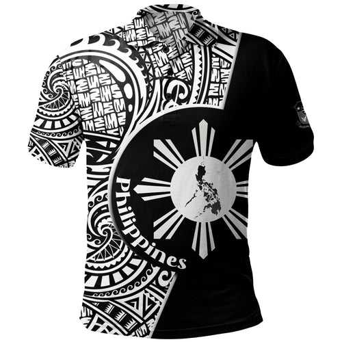 Philippines Filipinos Custom Personalised Polo Shirt Sun And Map Lauhala Patterns Style