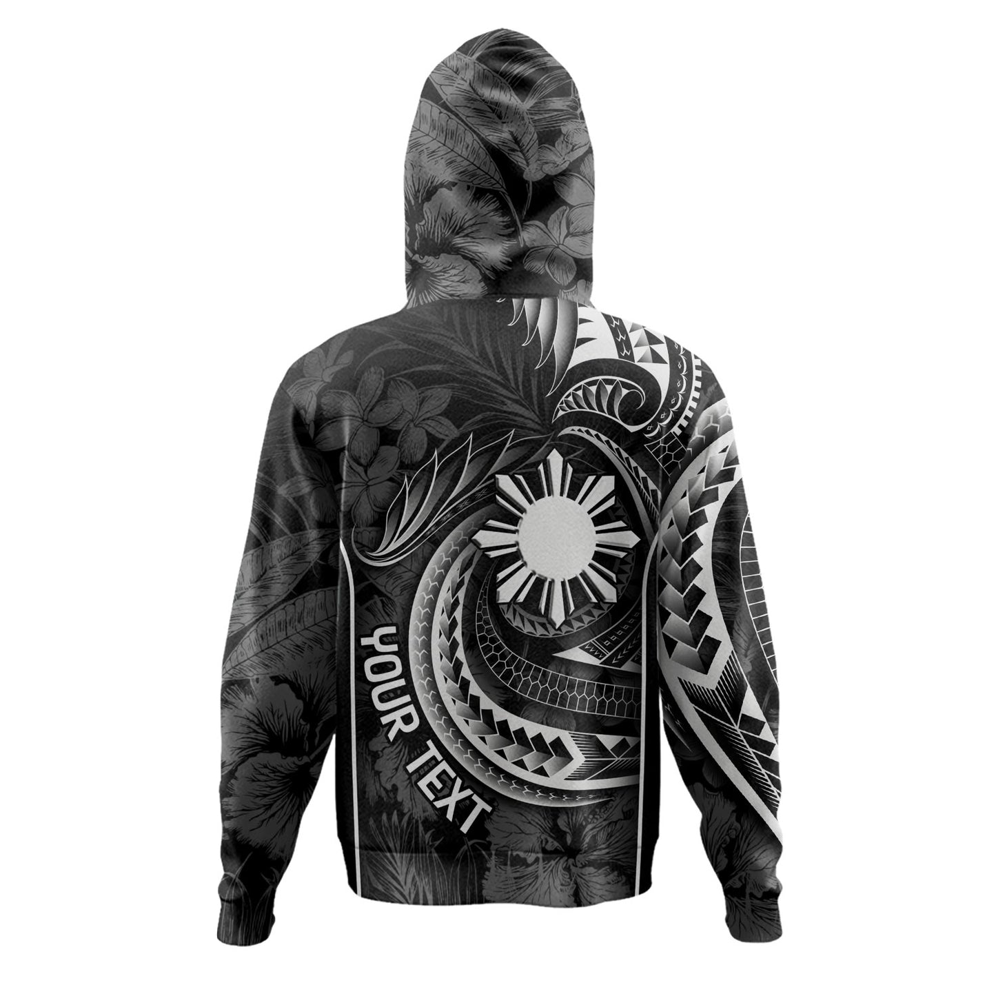 Philippines Filipinos Custom Personalised Hoodie Sun Tribal Patterns Tropical Flowers Curve Style