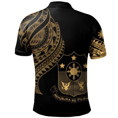 Philippines Filipinos Custom Personalised Polo Shirt Tatau Gold Pattern