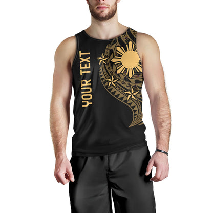 Philippines Filipinos Custom Personalised Tank Top Tatau Gold Pattern