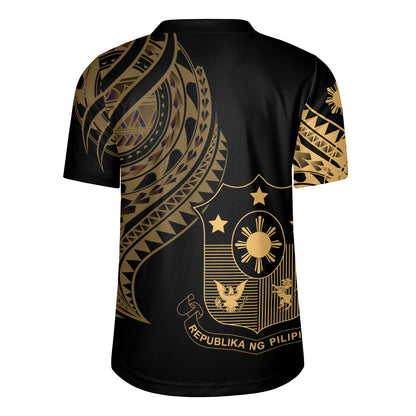 Philippines Filipinos Custom Personalised Rugby Jersey Tatau Gold Pattern