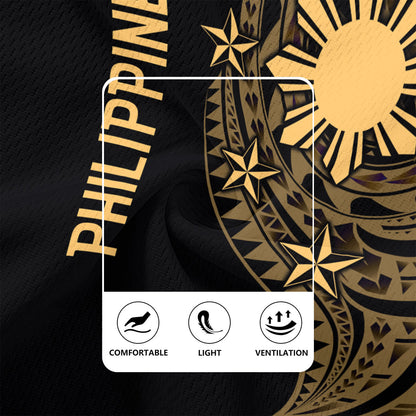 Philippines Filipinos Custom Personalised Rugby Jersey Tatau Gold Pattern