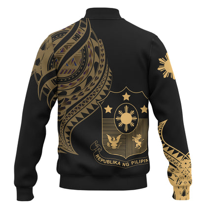 Philippines Filipinos Custom Personalised Baseball Jacket Tatau Gold Pattern