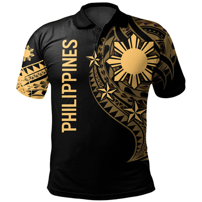 Philippines Filipinos Custom Personalised Polo Shirt Tatau Gold Pattern