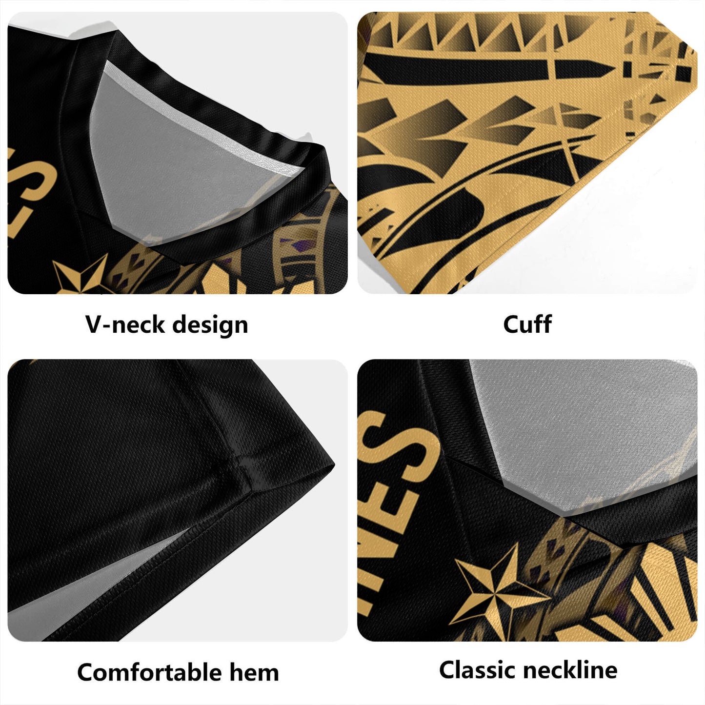 Philippines Filipinos Custom Personalised Rugby Jersey Tatau Gold Pattern
