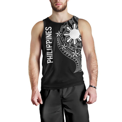 Philippines Filipinos Custom Personalised Tank Top Tatau White Pattern