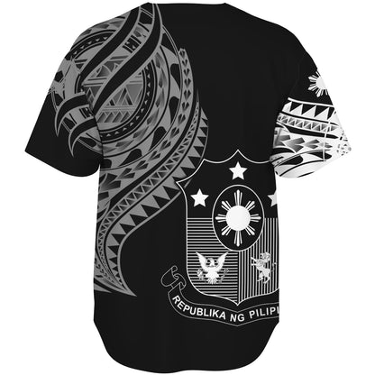 Philippines Filipinos Custom Personalised Baseball Shirt Tatau White Pattern