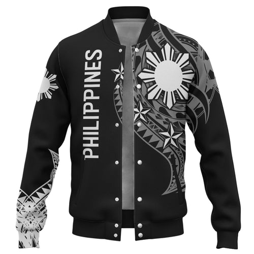Philippines Filipinos Custom Personalised Baseball Jacket Tatau White Pattern