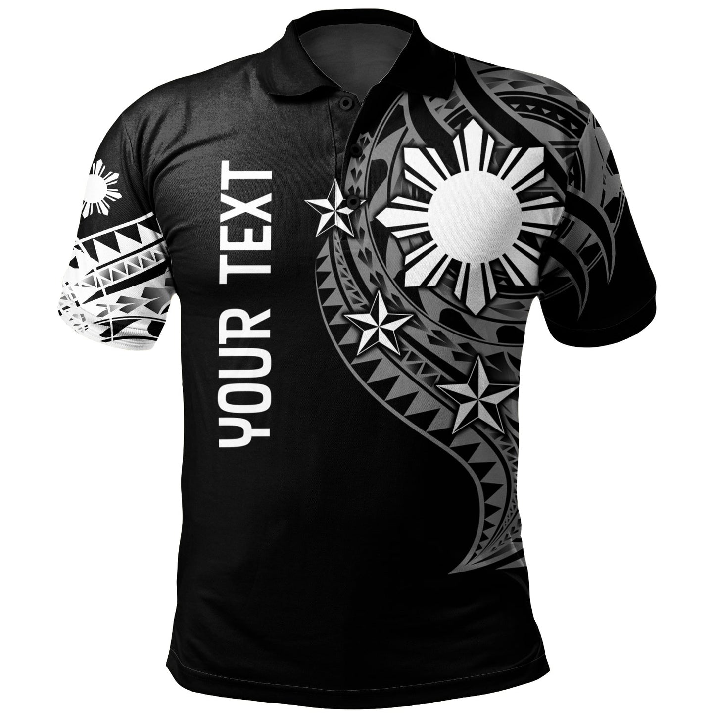 Philippines Filipinos Custom Personalised Polo Shirt Tatau White Pattern
