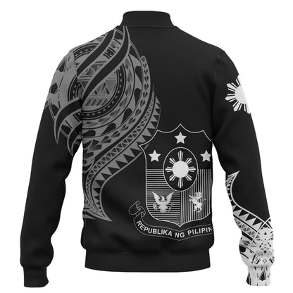 Philippines Filipinos Custom Personalised Baseball Jacket Tatau White Pattern