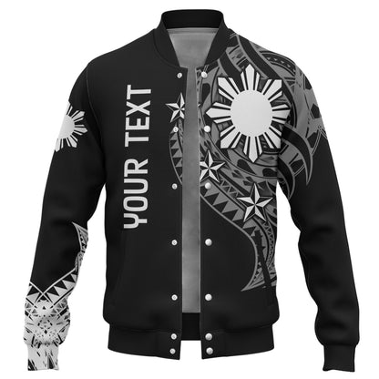 Philippines Filipinos Custom Personalised Baseball Jacket Tatau White Pattern