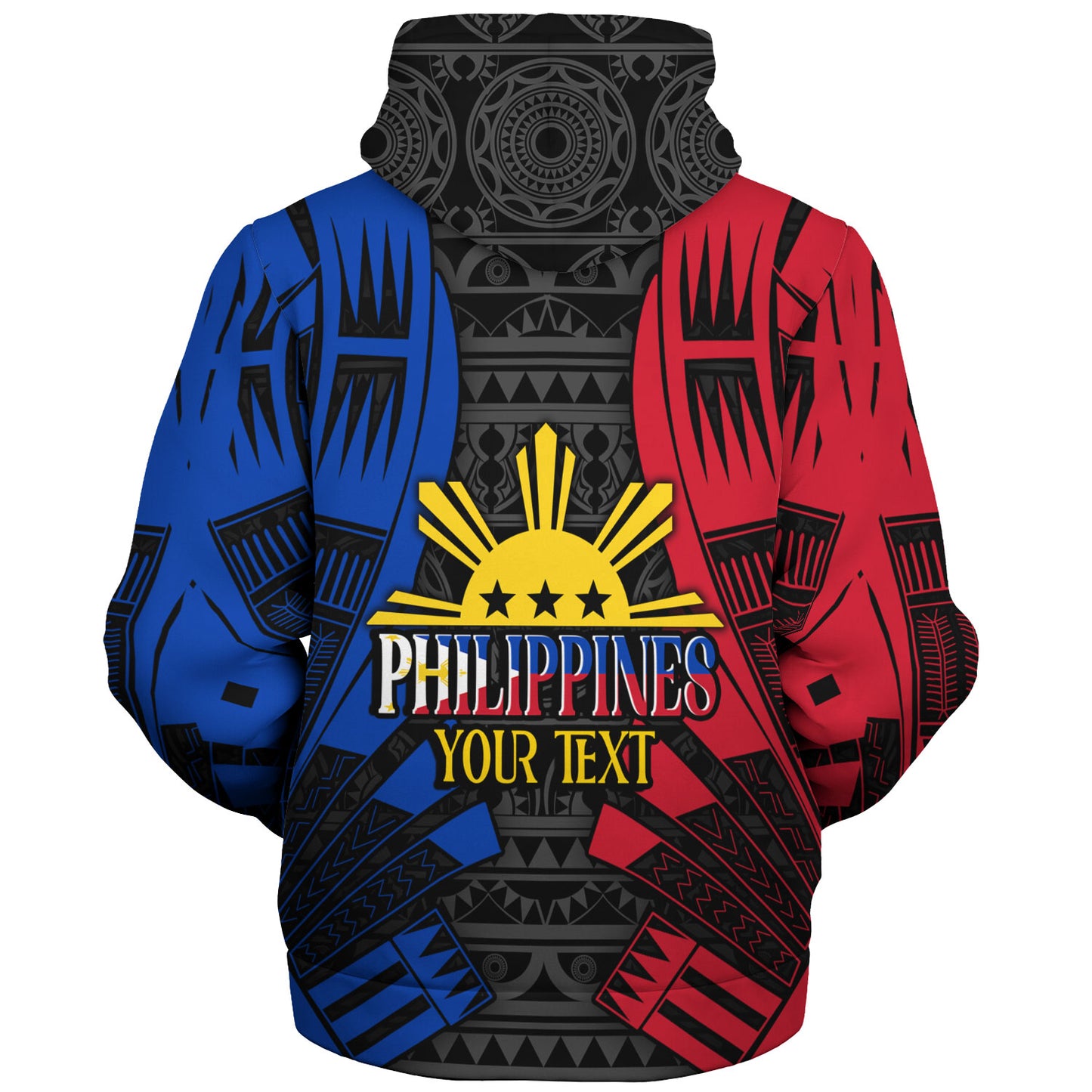 Philippines Filipinos Custom Personalised Sherpa Hoodie Tattoo Style