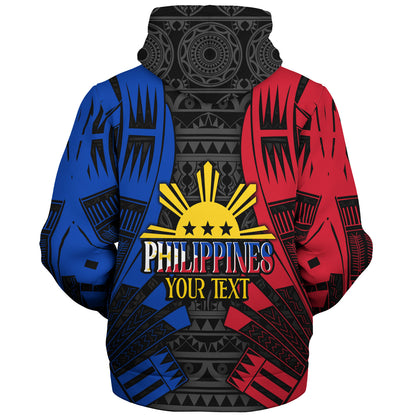 Philippines Filipinos Custom Personalised Sherpa Hoodie Tattoo Style