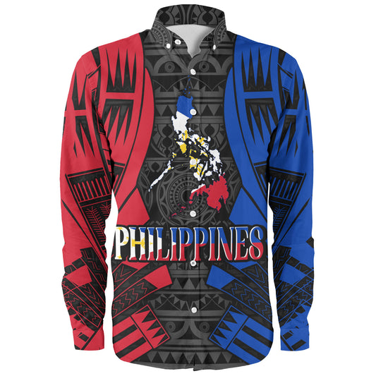 Philippines Filipinos Custom Personalised Long Sleeve Shirt Tattoo Style