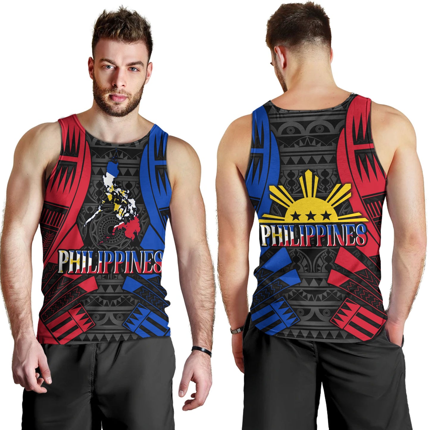 Philippines Filipinos Custom Personalised Tank Top Tattoo Style