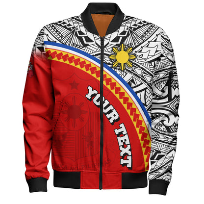 Philippines Filipinos Custom Personalised Bomber Jacket Tribal Patterns Curve Style