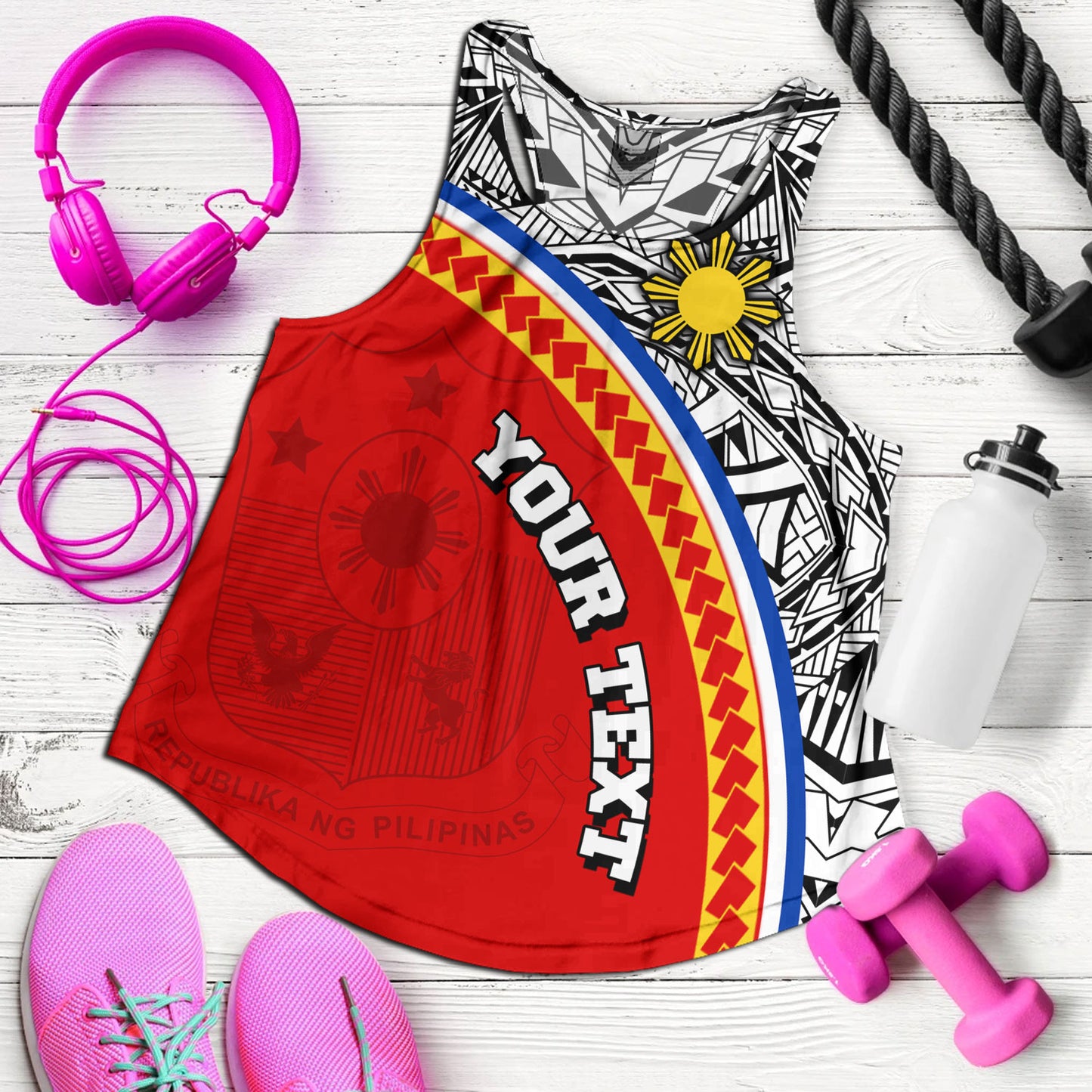 Philippines Filipinos Custom Personalised Women Tank Tribal Patterns Curve Style