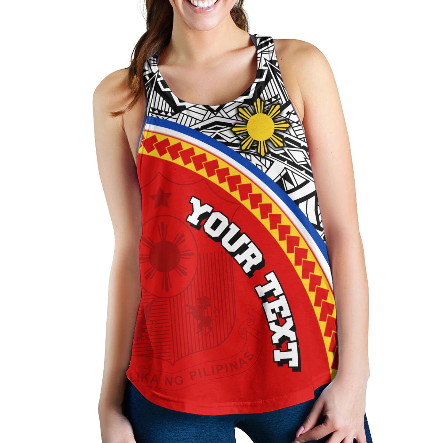 Philippines Filipinos Custom Personalised Women Tank Tribal Patterns Curve Style