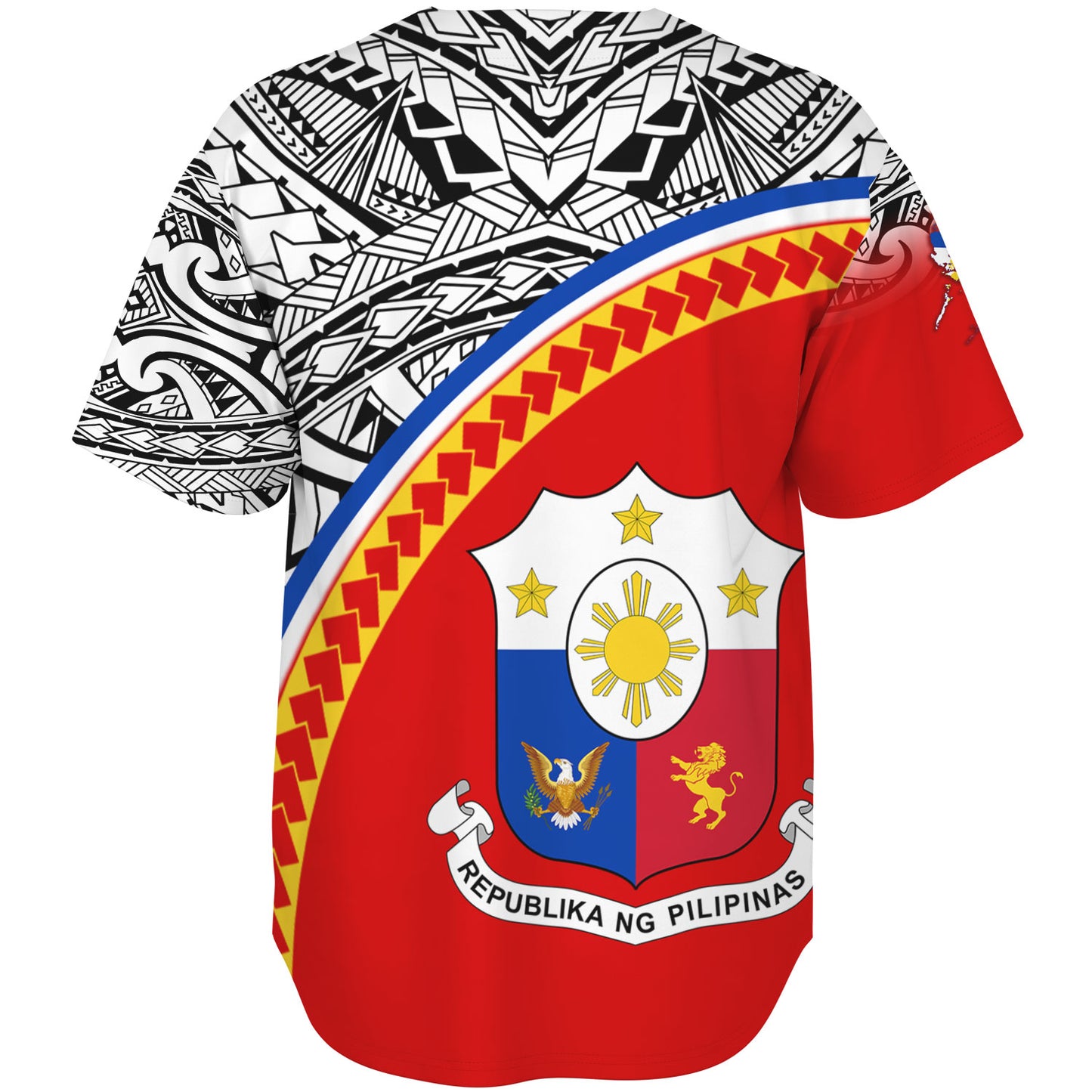 Philippines Filipinos Custom Personalised Baseball Shirt Tribal Patterns Curve Style