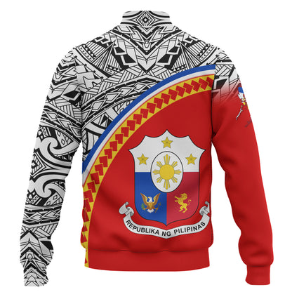 Philippines Filipinos Custom Personalised Baseball Jacket Tribal Patterns Curve Style