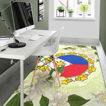 Philippines Filipino Area Rug Filipino Sun And Jasmine Flowers