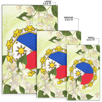 Philippines Filipino Area Rug Filipino Sun And Jasmine Flowers