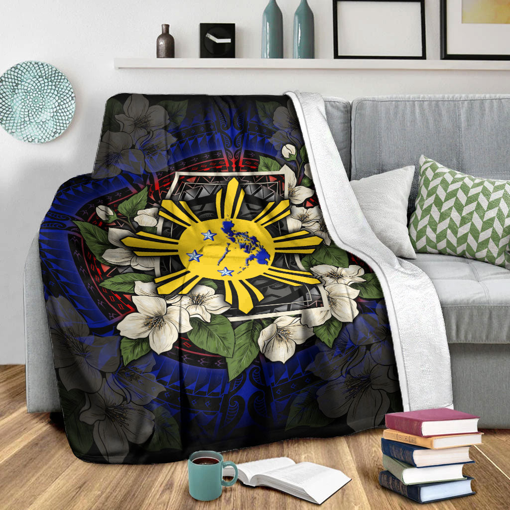 Pinoy Sun Rug Philippines Filipino Blanket Sun And Map Jasmine Flowers Vintage Style ...