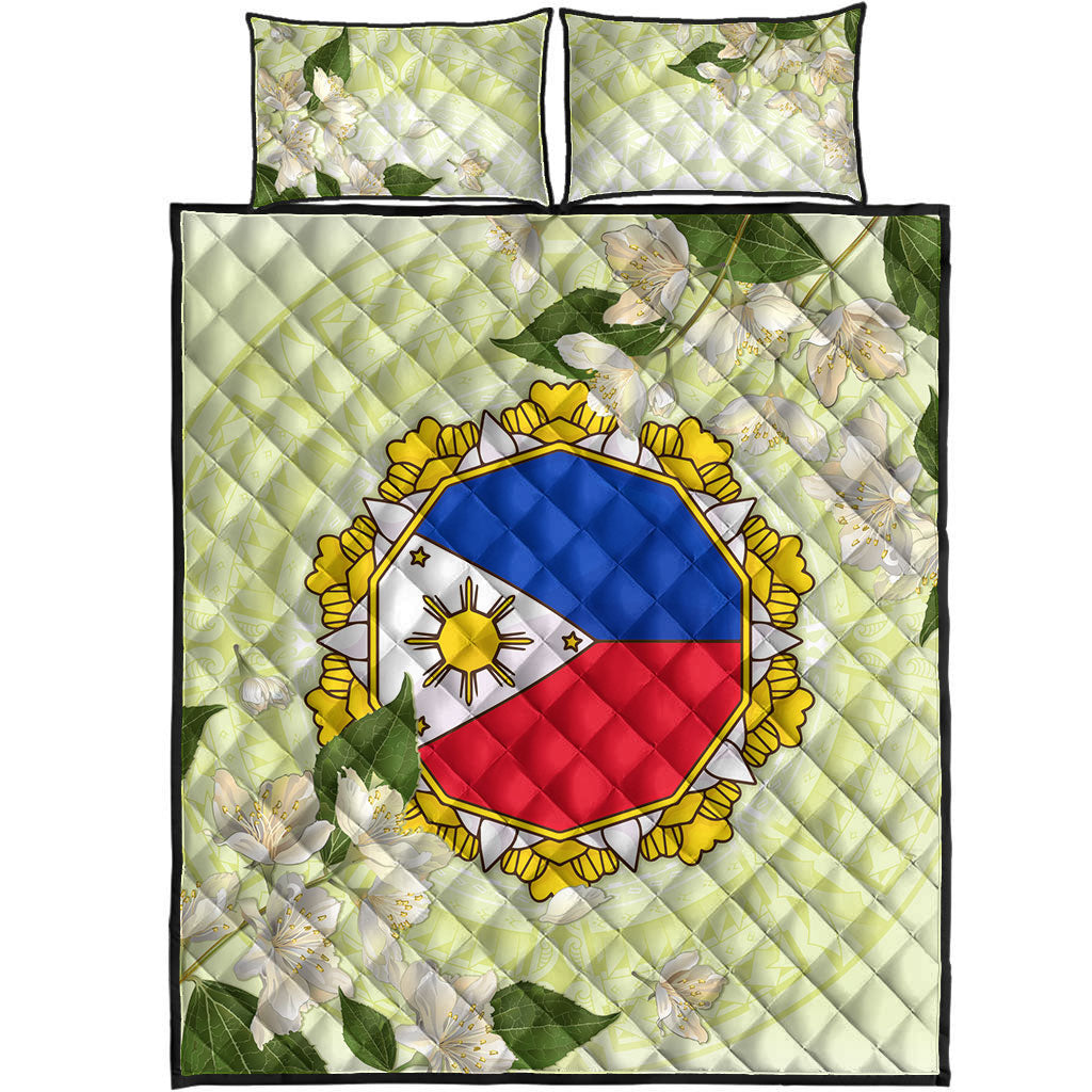 Philippines Filipino Quilt Bed Set Filipino Sun And Jasmine Flowers
