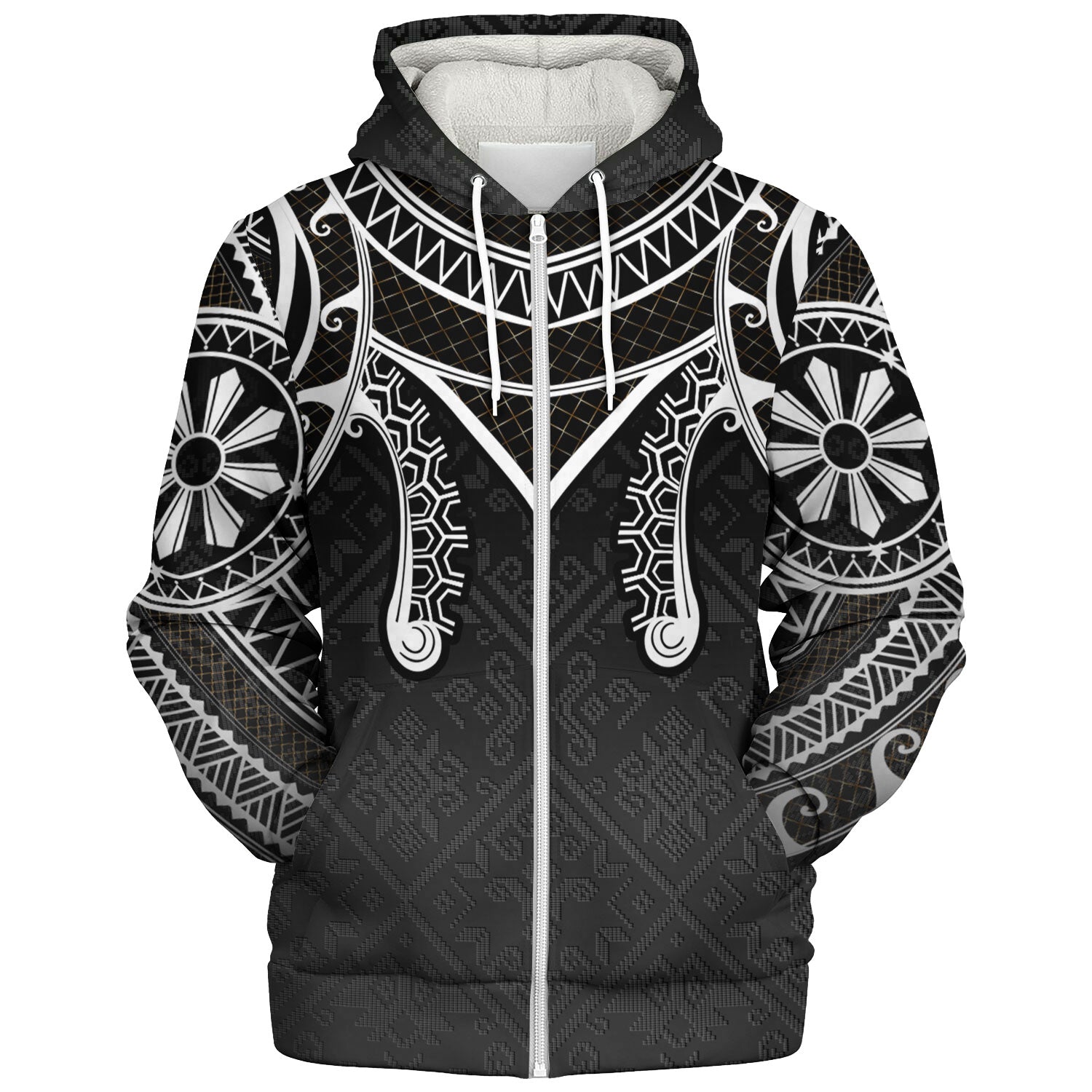 Philippines Filipinos Sherpa Hoodie Filipino National Tribal Patterns Style
