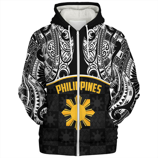 Philippines Filipinos Sherpa Hoodie Tribal Polynesian Demodern Style
