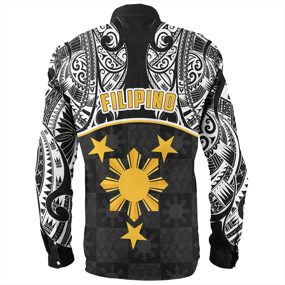 Philippines Filipinos Long Sleeve Shirt Tribal Polynesian Demodern Style