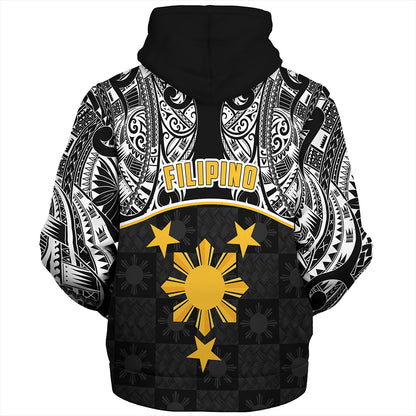 Philippines Filipinos Sherpa Hoodie Tribal Polynesian Demodern Style