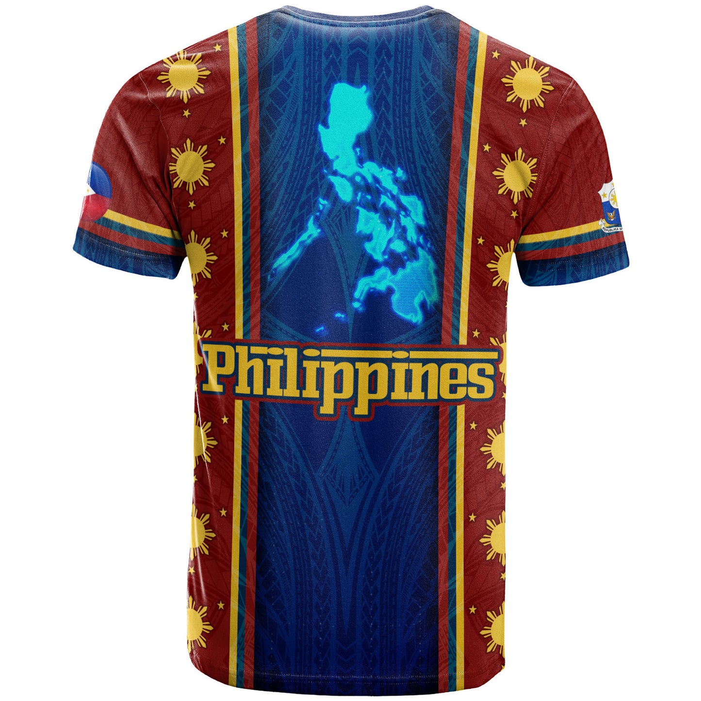 Philippines Filipinos Custom Personalised T-Shirt Tribal Sun Traditional Patterns
