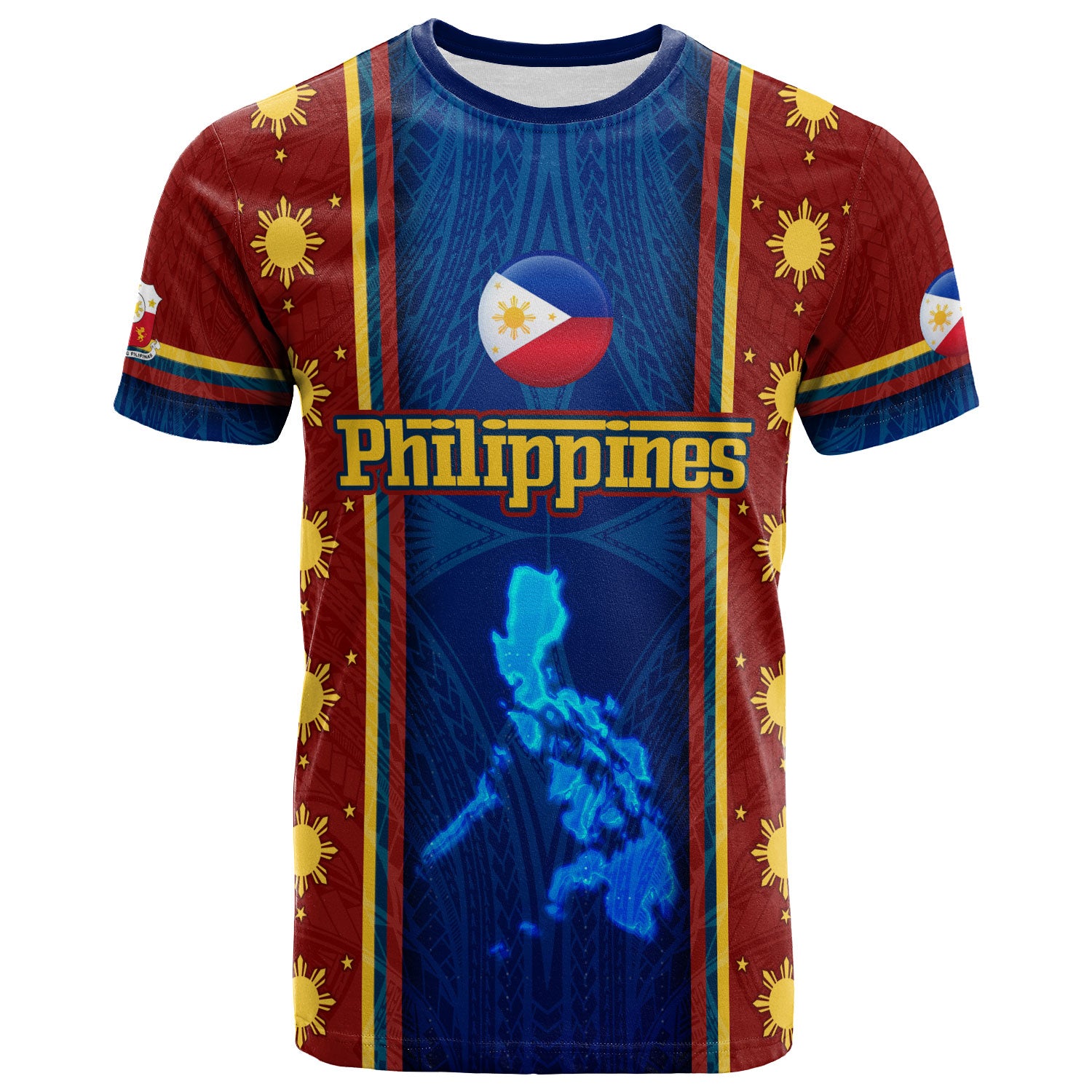 Philippines Filipinos Custom Personalised T-Shirt Filipinos Sun Tribal Patterns Style