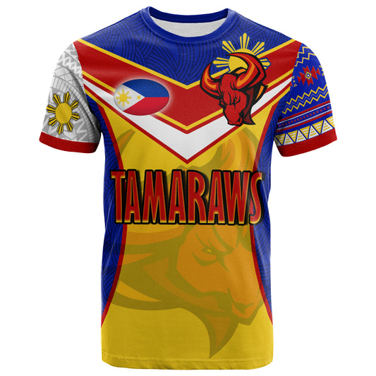 Philippines Filipinos T-Shirt Tamaraws Mascot With Flag