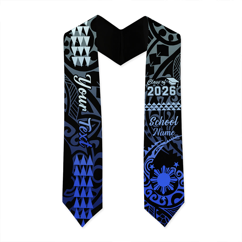 Philippines Filipinos Graduation Stole Custom Class 2026 Sun Star Kakau Style