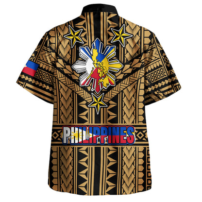 Philippines Hawaiian Shirt - Filipino Sun And Stars Tribal Tattoo Patterns Style