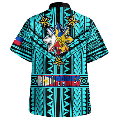 Philippines Hawaiian Shirt - Filipino Sun And Stars Tribal Tattoo Patterns Style