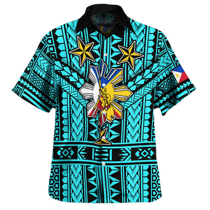 Philippines Hawaiian Shirt - Filipino Sun And Stars Tribal Tattoo Patterns Style