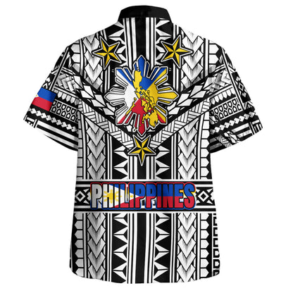 Philippines Hawaiian Shirt - Filipino Sun And Stars Tribal Tattoo Patterns Style