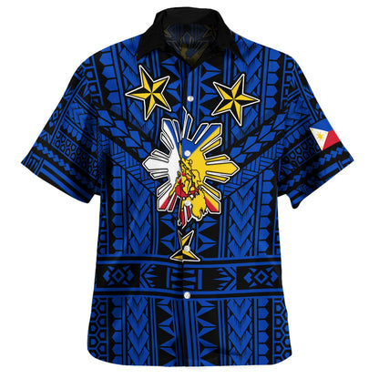 Philippines Hawaiian Shirt - Filipino Sun And Stars Tribal Tattoo Patterns Style