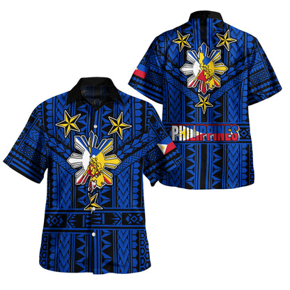 Philippines Hawaiian Shirt - Filipino Sun And Stars Tribal Tattoo Patterns Style