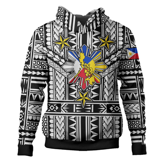 Philippines Hoodie - Filipino Sun And Stars Tribal Tattoo Patterns Style