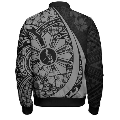 Philippines Filipinos Bomber Jacket Custom National Sampaguita Flower Symbols Style