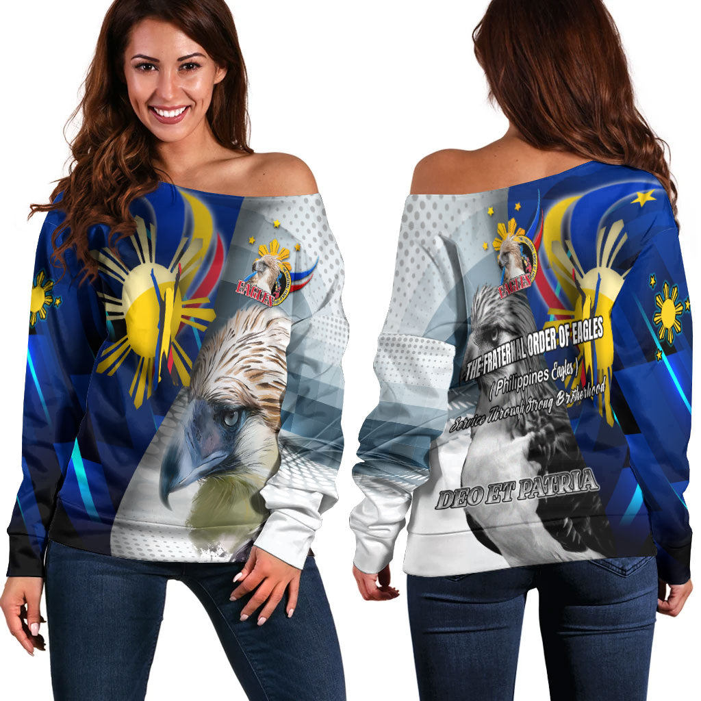 Philippines Off Shoulder Sweatshirt - Philippines Eagles Curve Style