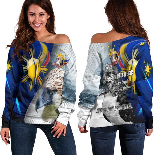 Philippines Off Shoulder Sweatshirt - Philippines Eagles Curve Style