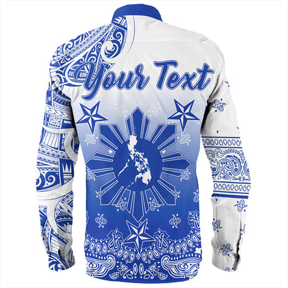 Philippines Long Sleeve Shirt Custom Pattern With Paisley Style