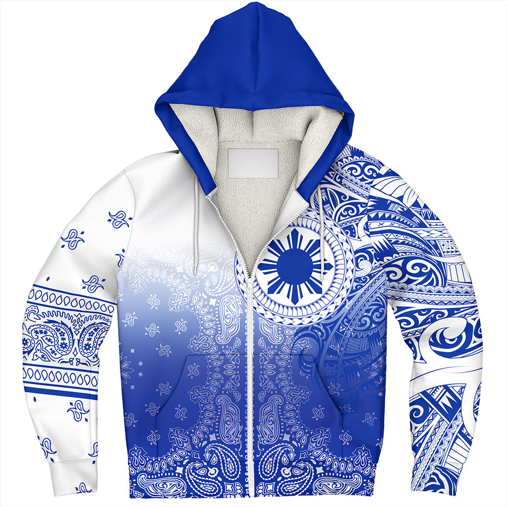 Philippines Sherpa Hoodie Custom Pattern With Paisley Style