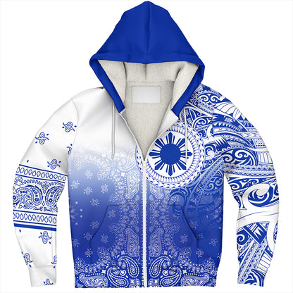 Philippines Sherpa Hoodie Custom Pattern With Paisley Style