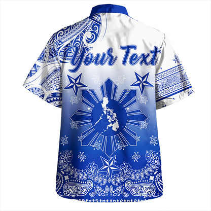 Philippines Hawaiian Shirt Lauhala Half Concept Black